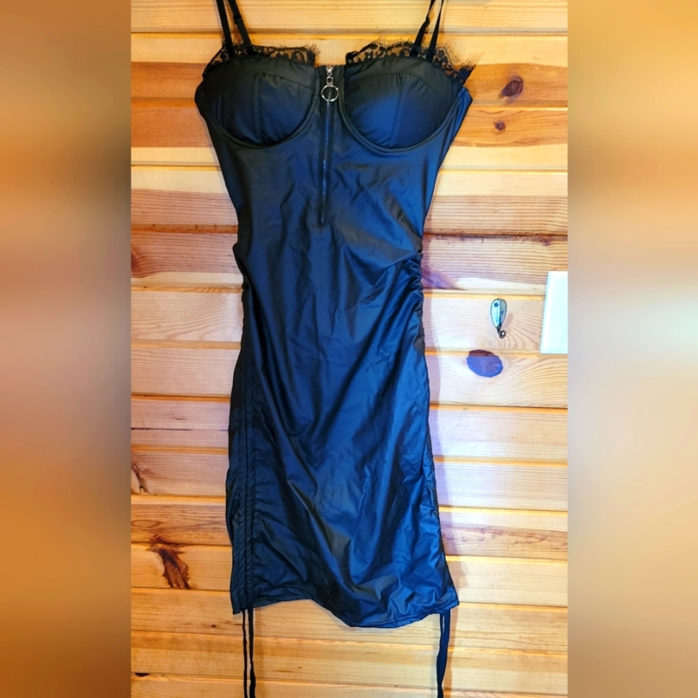 Faux leather dress